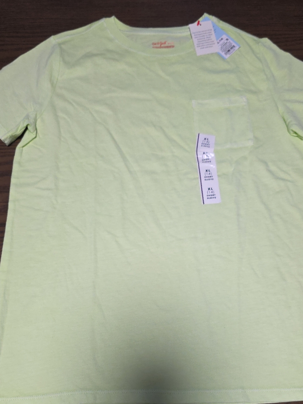 Cat & Jack Light Lime Pocket Crewneck Tee